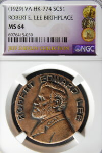 HK-774 1929 Robert E. Lee Birthplace Centennial SCD