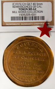 1913 Reminiscences of California Slug Augustus Humbert Slug Facsimile