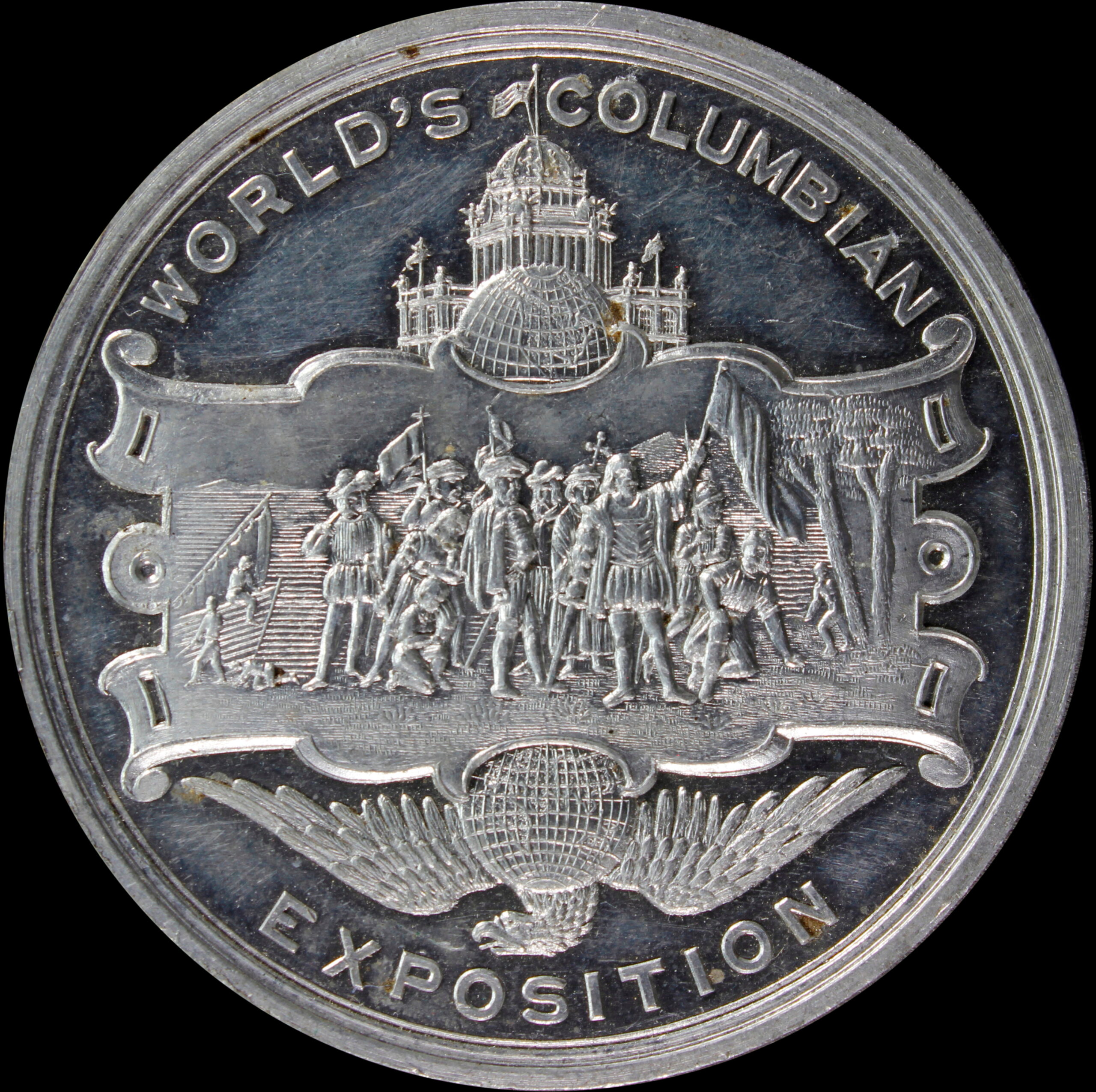 1893 Columbian Bust on Pedestal with Landing Scene reverse