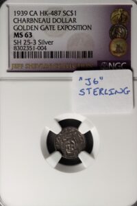 HK-487 1939 Golden Gate International Exposition Charbneau 1939 Sterling Silver J6 SCD