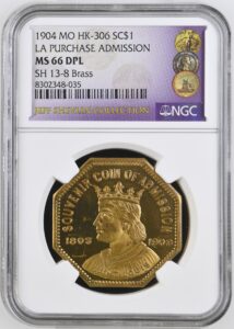 HK-306 1904 Louisiana Purchase Octagonal Souvenir Coin SCD