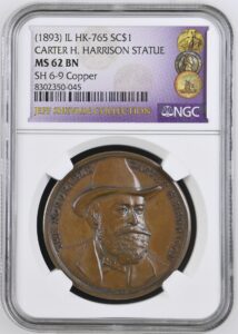 HK-765 1893 Columbian Chicago Mayor Harrison Statue Donation SCD