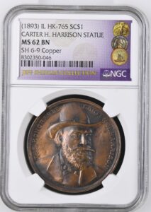 HK-765 1893 Columbian Chicago Mayor Harrison Statue Donation SCD