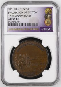 HK-131 1901 Evacuation of Boston 125th Anniversary SCD