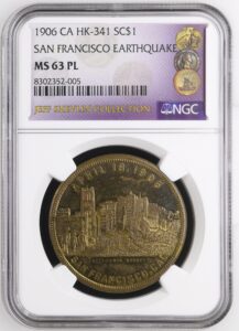 HK-341 1906 Gold-Plated San Francisco Earthquake SCD