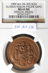 HK-355 1909 Alaska-Yukon-Pacific Exposition Official SCD – Copper