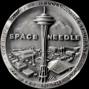 1962 Century 21 Exposition High Relief Low Grade Silver Space Needle SCD