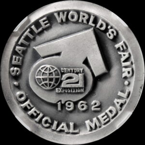 1962 Century 21 Exposition High Relief Low Grade Silver Space Needle SCD