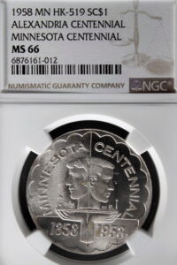 HK-519 1958 Alexandria Minnesota Centennial SCD – SILVER