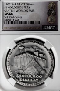 1962 Century 21 Exposition High Relief Silver Million Dollar Display SCD
