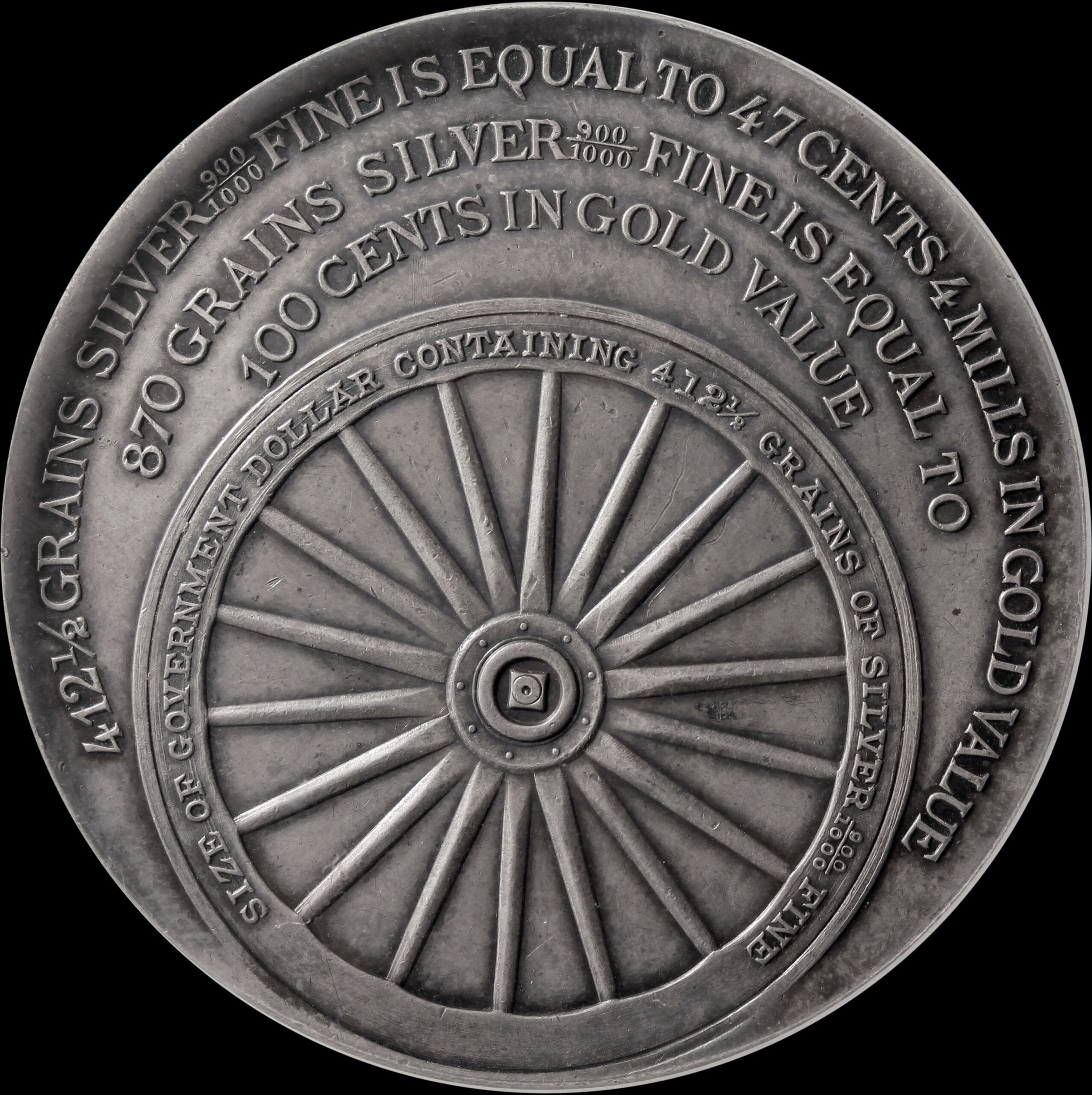 HK-782 1900 Silver Bryan Wagon Wheel Dollar by Gorham