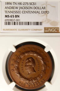 HK-275 1897 Tennessee Exposition Andrew Jackson Bronze SCD