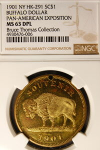 HK-291 1901 Pan-American Buffalo Souvenir SCD – Grassy Ground variety