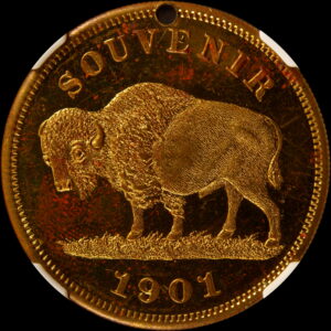 HK-291 1901 Pan-American Buffalo Souvenir SCD – Grassy Ground variety