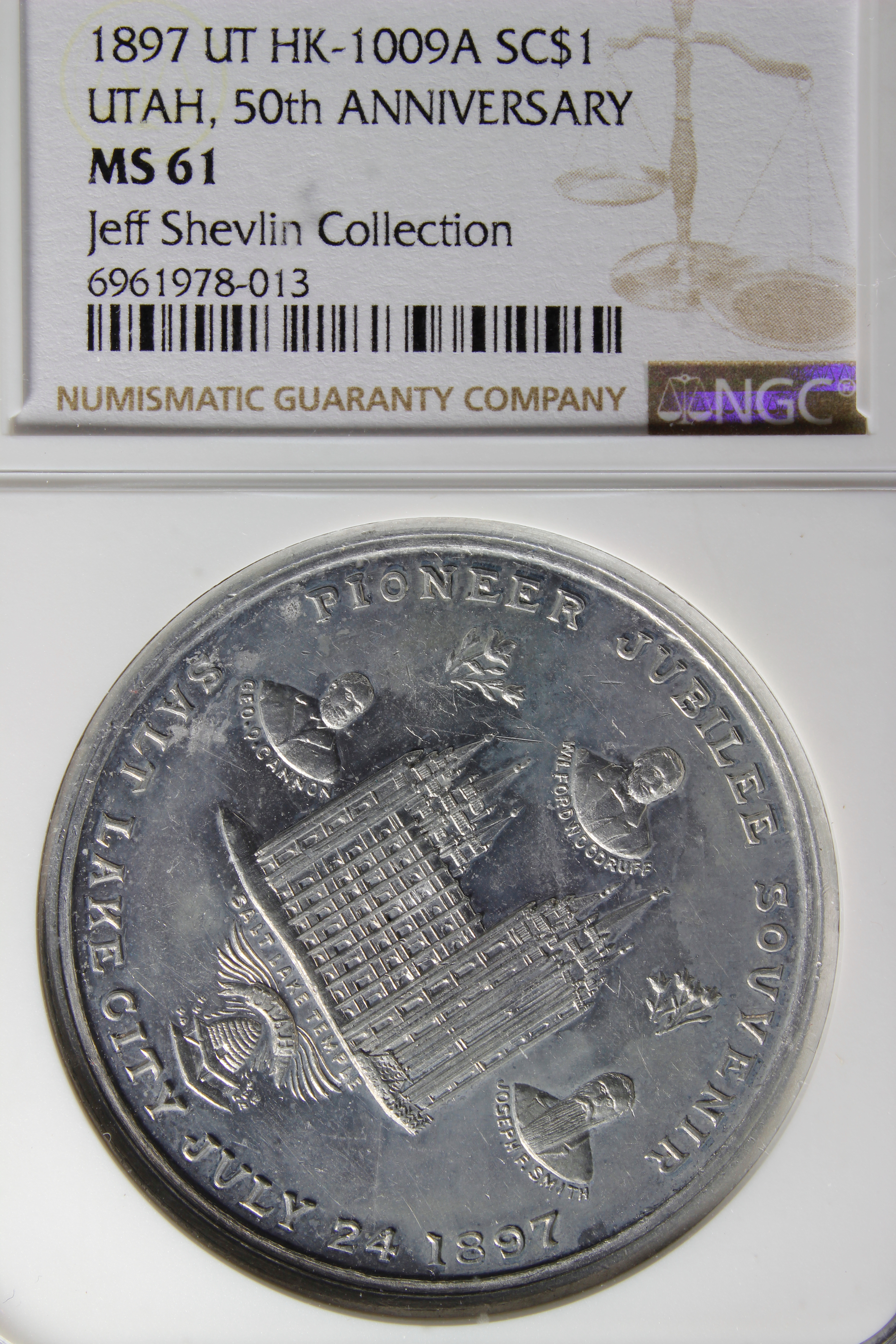 HK-1009A 1897 Utah 50th Anniversary of Settlement – Pioneer Jubilee Souvenir SCD