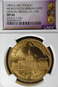 HK-154 1893 Columbian Exposition Large Letters Gold-Plated Official SCD