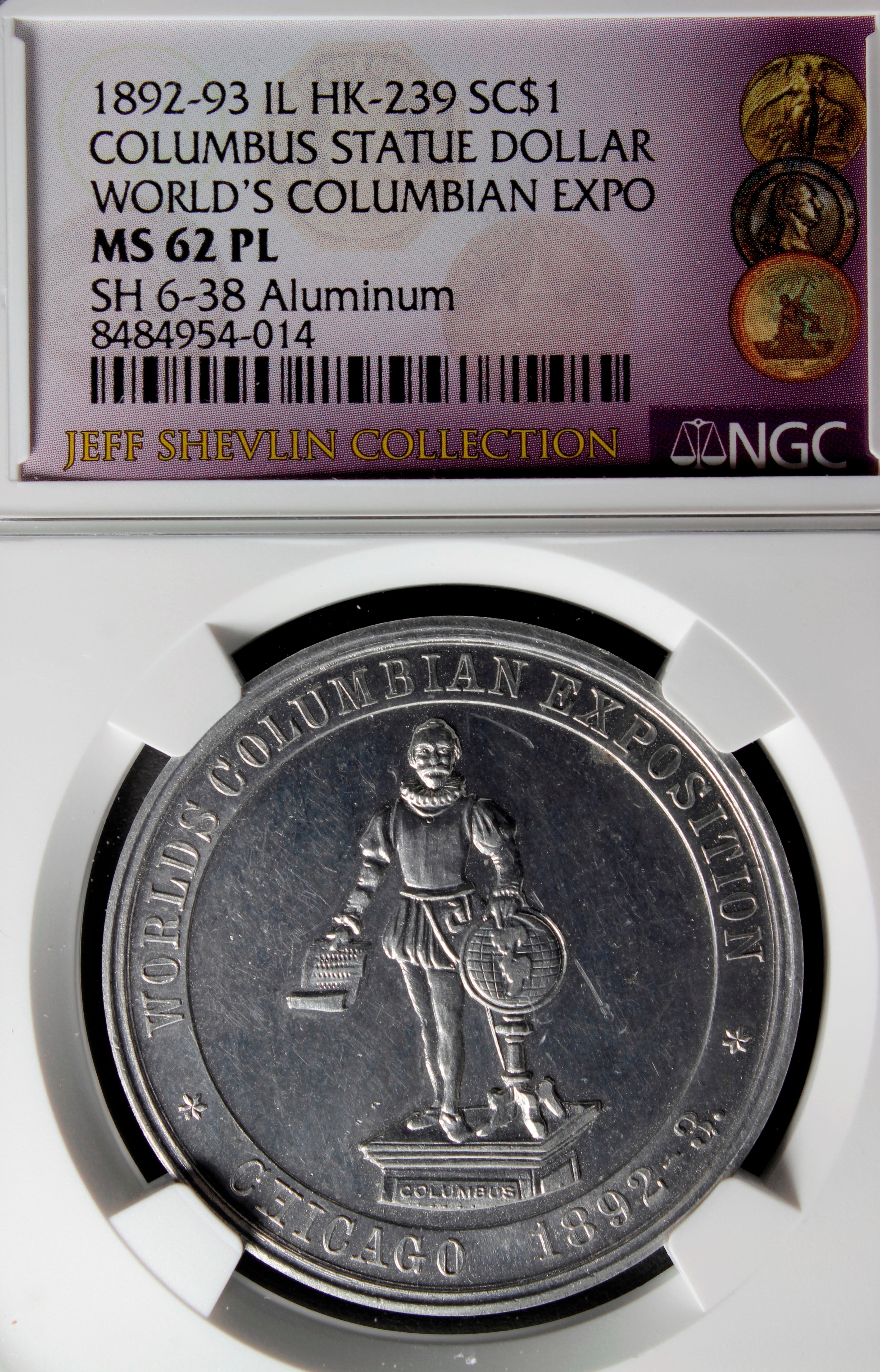 HK-239 1893 Columbian Columbus Standing Holding Royal Charter SCD