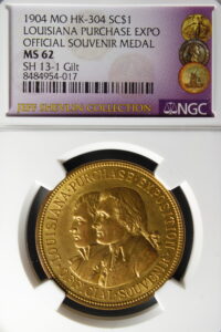 HK-304 1904 Louisiana Purchase Exposition Gold-Plated Official SCD