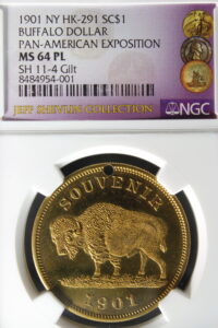 HK-291 1901 Pan-American Buffalo Souvenir SCD – Grassy Ground variety