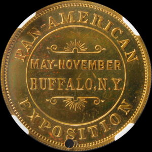 HK-291 1901 Pan-American Buffalo Souvenir SCD – Grassy Ground variety