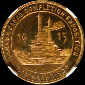HK-414 1915 Panama-Pacific International Exposition Standing Minerva / Battleship Multiple Portholes SCD