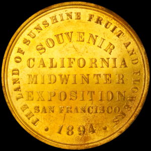 HK-245 1894 California Midwinter Exposition Official Gold-Plated SCD