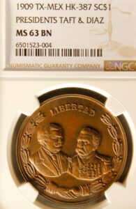 HK-387 1909 Meeting of Presidents Taft & Diaz SCD