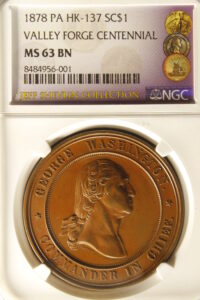 HK-137 1878 George Washington Valley Forge Centennial SCD