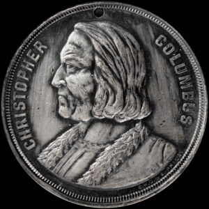 HK-232A 1893 Columbian Quint Columbus Fur Collar with Columbus Discovering America Tall Flag SCD
