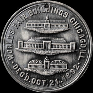HK-235A 1892 Columbian Warner Laureate Bust Legend at Sides with Three Buildings SCD