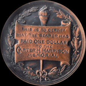 HK-765 1893 Columbian Chicago Mayor Harrison Statue Donation SCD