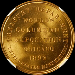 HK-154 1893 Columbian Exposition Gold-Plated Variety Large Letters Official SCD