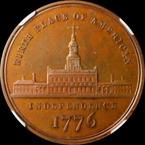 HK-49 1876 Centennial Seated Liberty / Small Independence Hall SCD