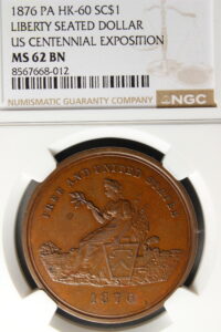 HK-60 1876 Centennial Seated Liberty / Star SCD