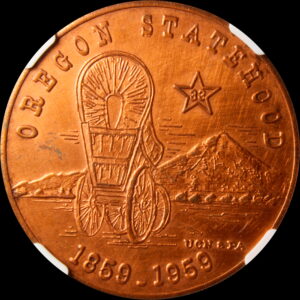 HK-569 1959 Oregon Statehood Centennial – Pendleton Round-up Copper SCD