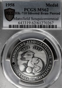 HK-710 1958 Mansfield Ohio Sesquicentennial SCD – Silver-Plated