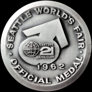 1962 Century 21 Exposition High Relief Silver World of Century 21 SCD