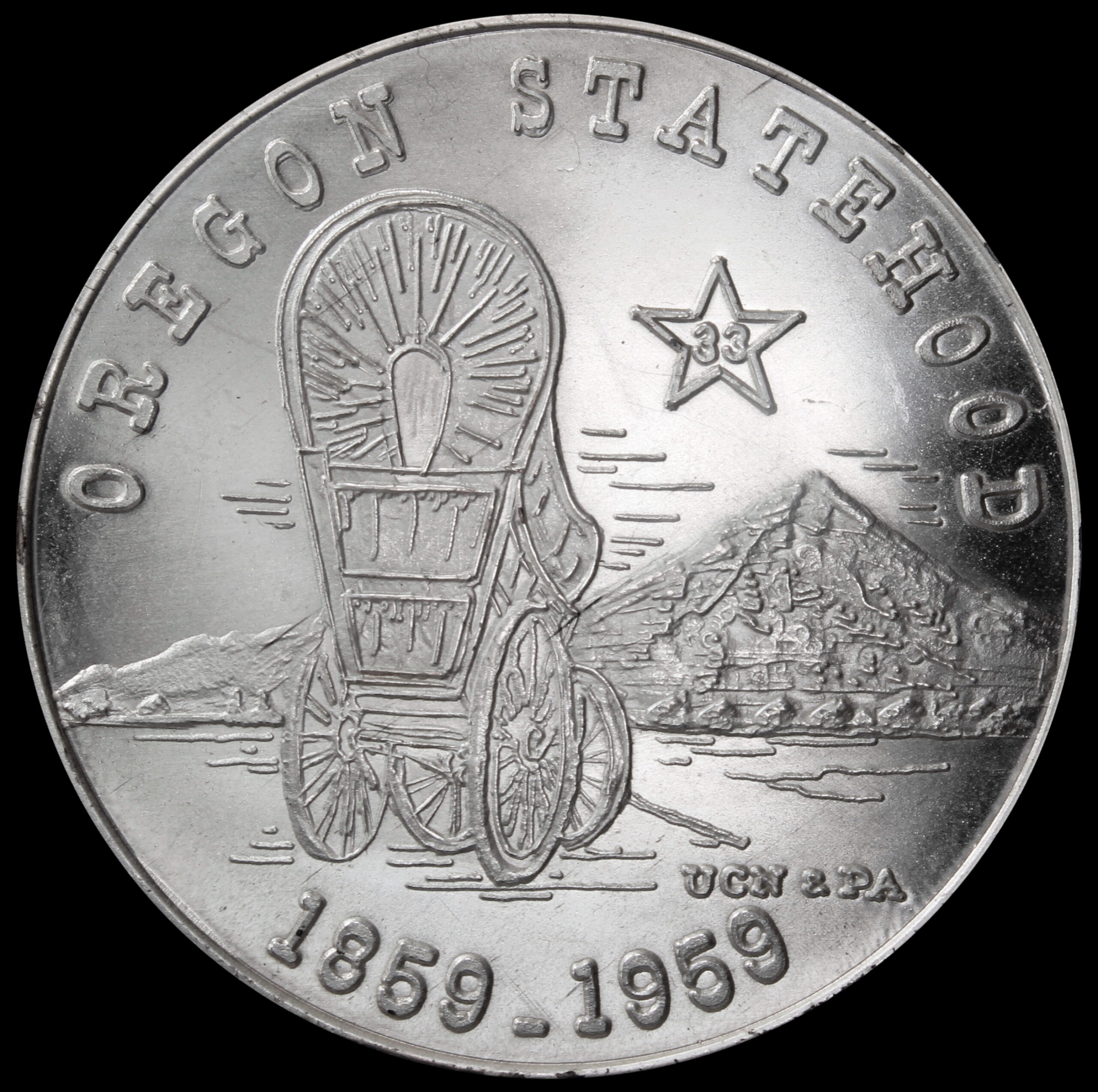 HK-566 1959 Oregon Statehood Centennial – Pendleton Round-up STERLING SCD