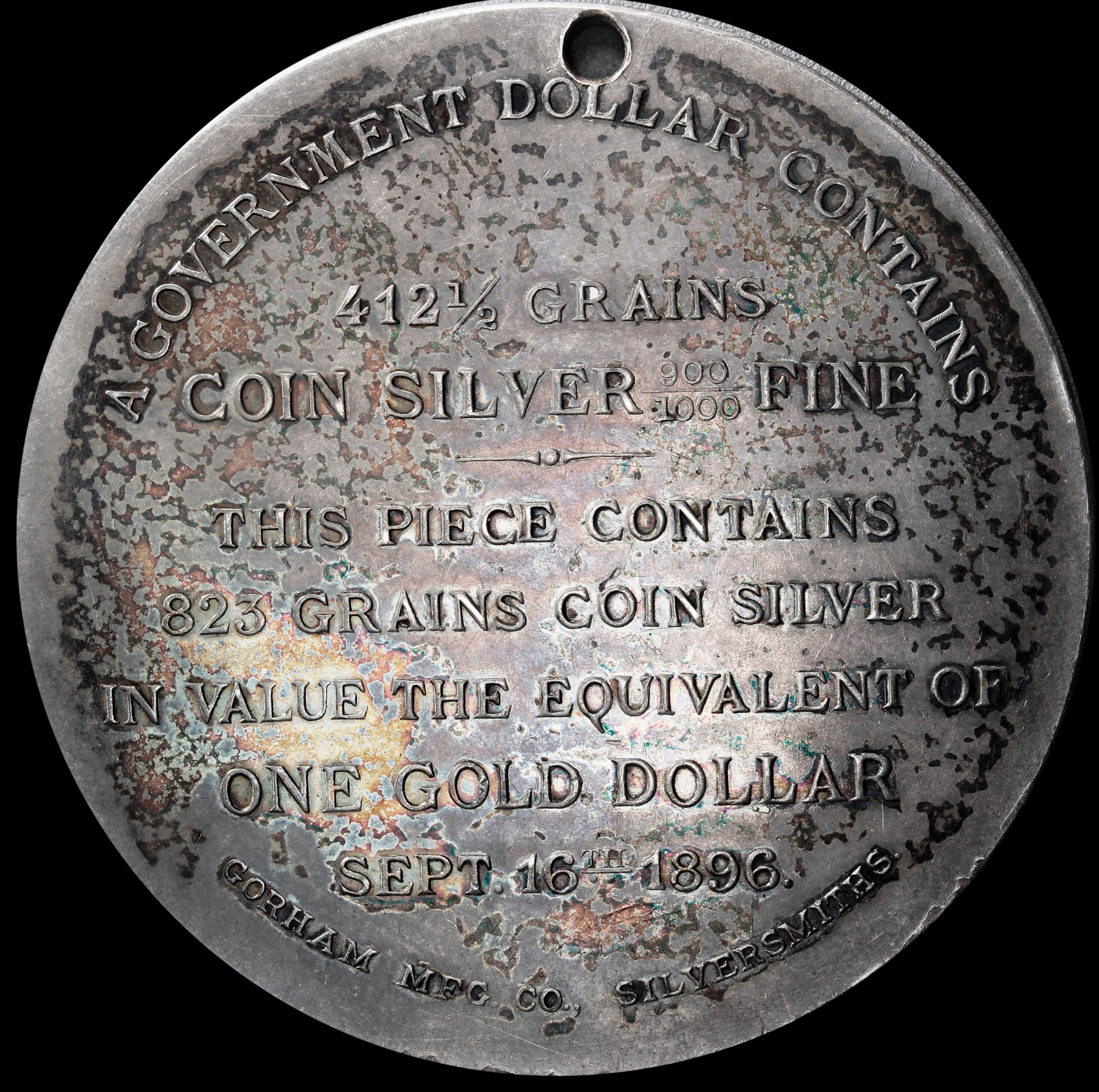 HK-780 1896 Silver Bryan Dollar by Bryan & Gorham Mfg. Co. SCD