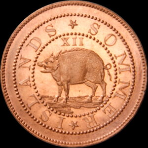 HK-370A UNLISTED 1961 Bashlow Sommer Island / Hudson Restrike SCD – HK-369 reverse die – Copper