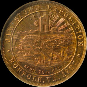 HK-349 1907 Jamestown Tercentennial Exposition Aerial View SCD – Obverse 3 / Reverse 8