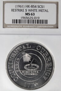 HK-854A 1961 Bowers Continental Dollar Restrike White Metal SCD