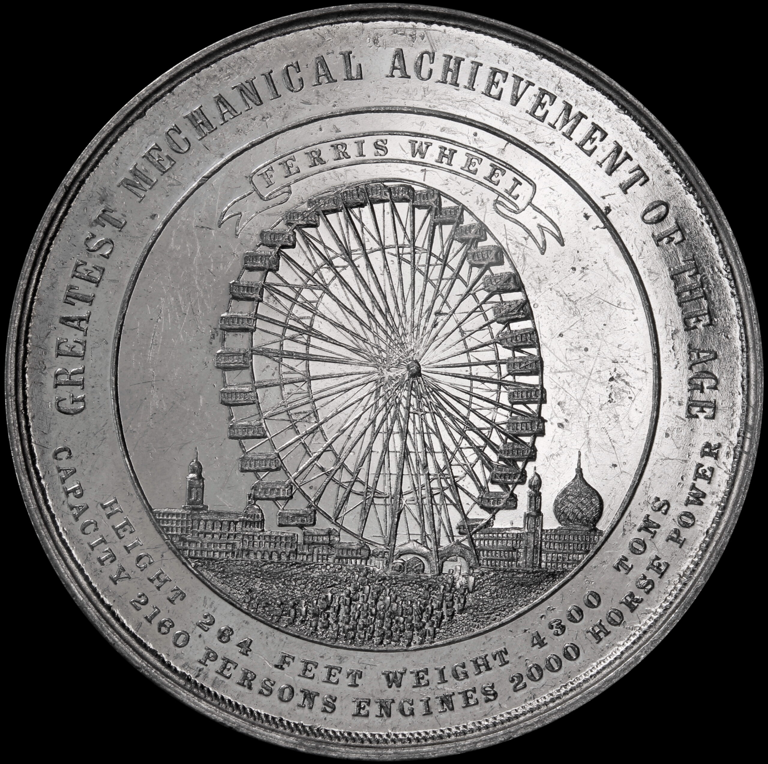 HK-170 1893 Columbian Ferris Wheel with Banner Above with Administration Building SCD