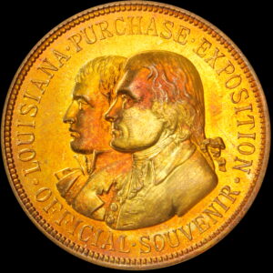 HK-302 1904 Louisiana Purchase Exposition Brass Official SCD – NO STAR variety