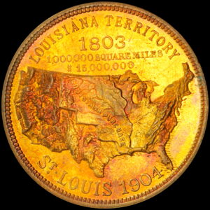 HK-302 1904 Louisiana Purchase Exposition Brass Official SCD – NO STAR variety