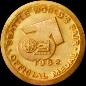 1962 Century 21 Exposition High Relief Gold-Plated Million Dollar Display SCD