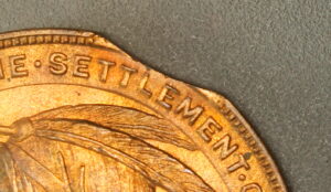 HK-346 1907 Jamestown Tercentennial Exposition Official SCD – ERROR Clipped Planchet