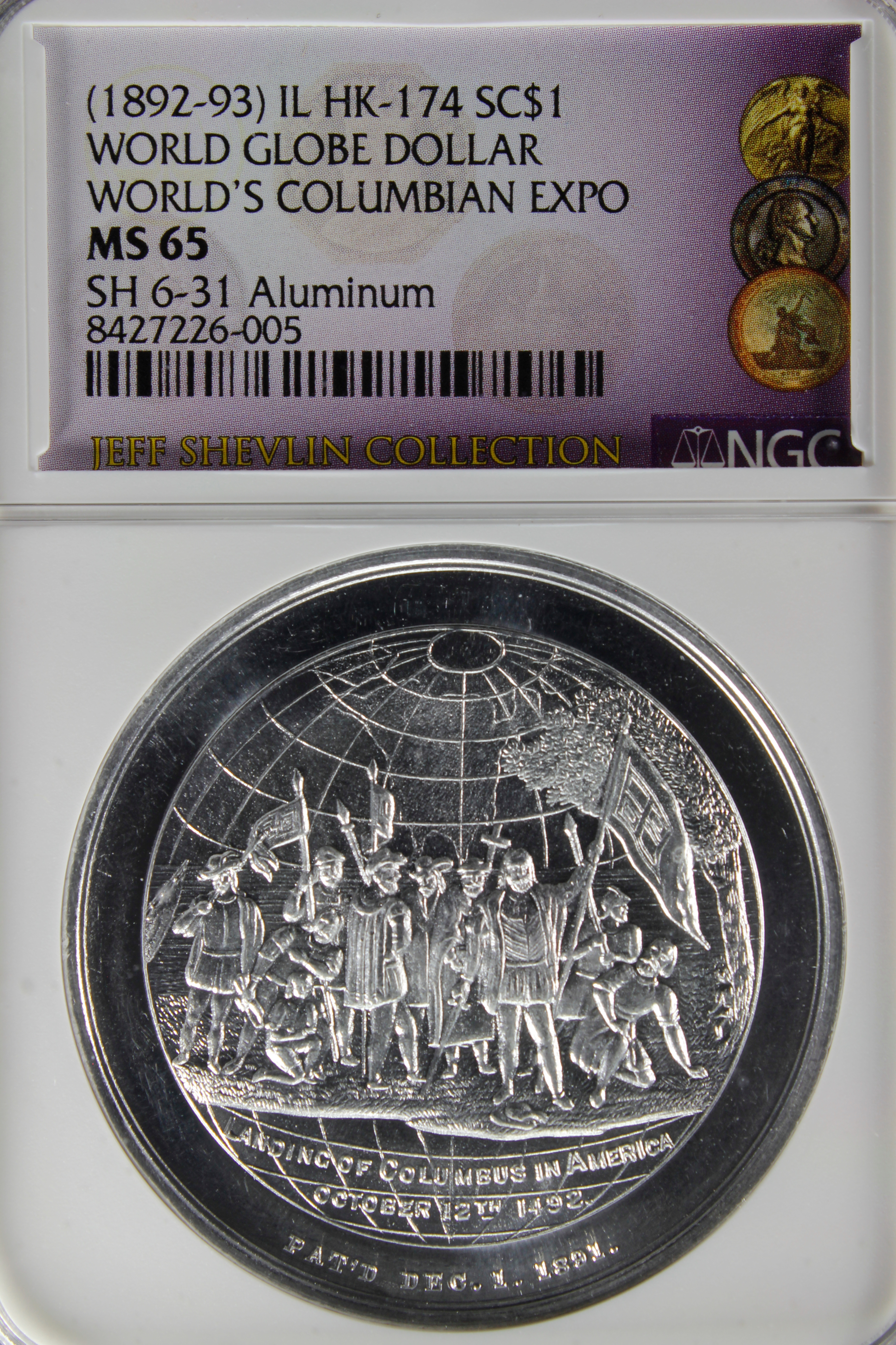 HK-174 1893 Columbian Souvenir World Globe SCD