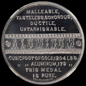 1893 Columbian Childs Armory / Ornate Aluminum SCD – Plate Coin