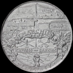 HK-296 1902 Wells Fargo Semicentennial SCD – counterfeit